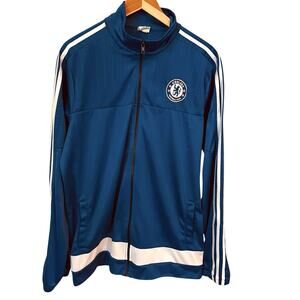 Chelsea FC Track Jacket Blue White Full Zip Retro Style Football Soccer Men’s XL